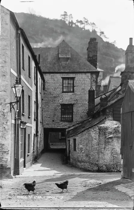 Framed Print : Looe. This black and white photograph captures a narrow alleyway lined with old buildings Framed Print : Looe. This black and white photograph captures a narrow alleyway lined with old buildings