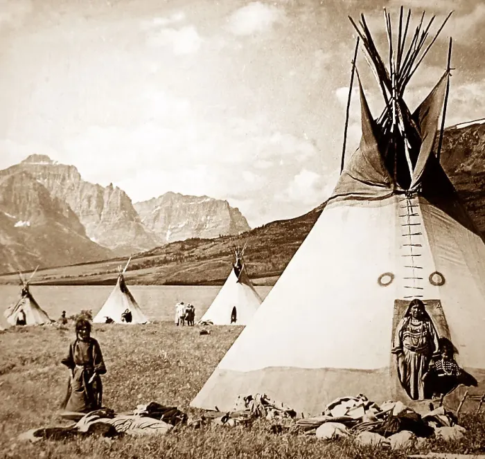 Framed Print : Blackfeet Indians, Glacier National Park, Montana, USA
