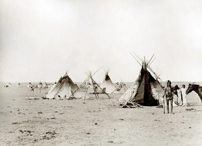 Framed Print : Blackfoot Indian camp, Canada Framed Print : Blackfoot Indian camp, Canada