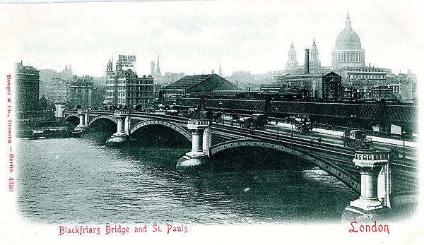 Blackfriars Bridge and St Pauls Cathedral, London