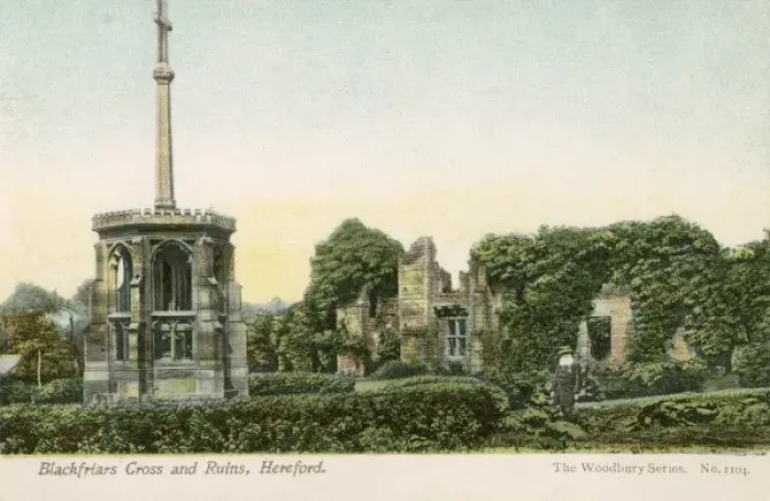 Framed Print : Blackfriars Cross and Ruins, Hereford Framed Print : Blackfriars Cross and Ruins, Hereford