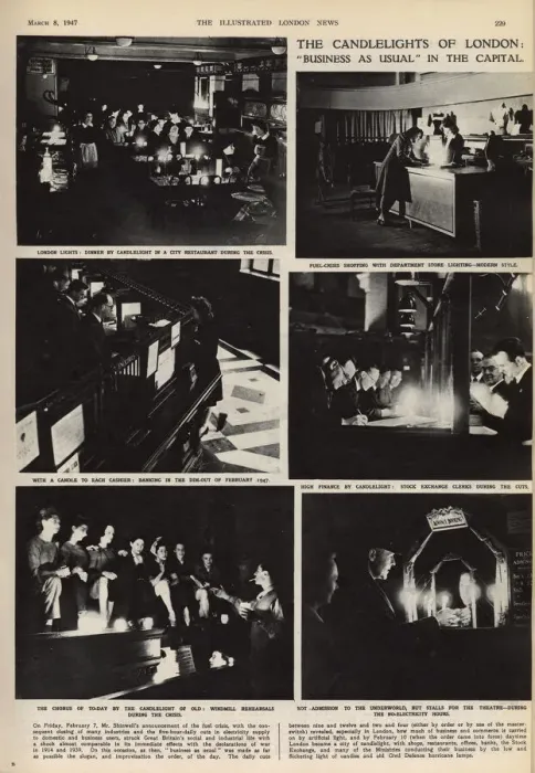Framed Print : Blackout. Fuel-crisis shopping in London, 1947 Framed Print : Blackout. Fuel-crisis shopping in London, 1947