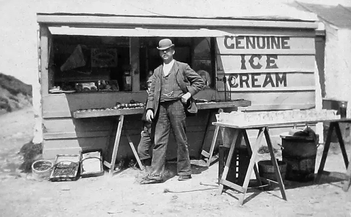 Framed Print : Blackpool ice-cream seller Victorian period Framed Print : Blackpool ice-cream seller Victorian period