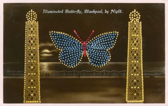 Framed Print : Blackpool, Lancashire - Illuminated Butterfly Framed Print : Blackpool, Lancashire - Illuminated Butterfly