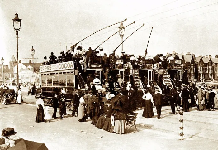 Framed Print : Blackpool South Shore Tram Terminus early 1900s Framed Print : Blackpool South Shore Tram Terminus early 1900s