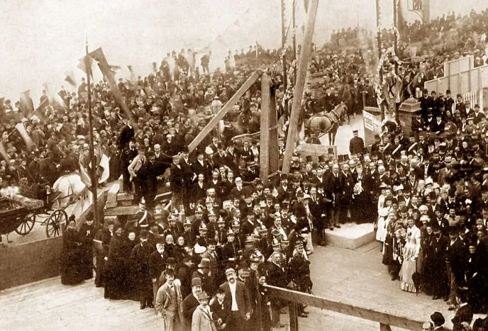 Framed Print : Blackpool Tower laying the foundations in 1891 Framed Print : Blackpool Tower laying the foundations in 1891