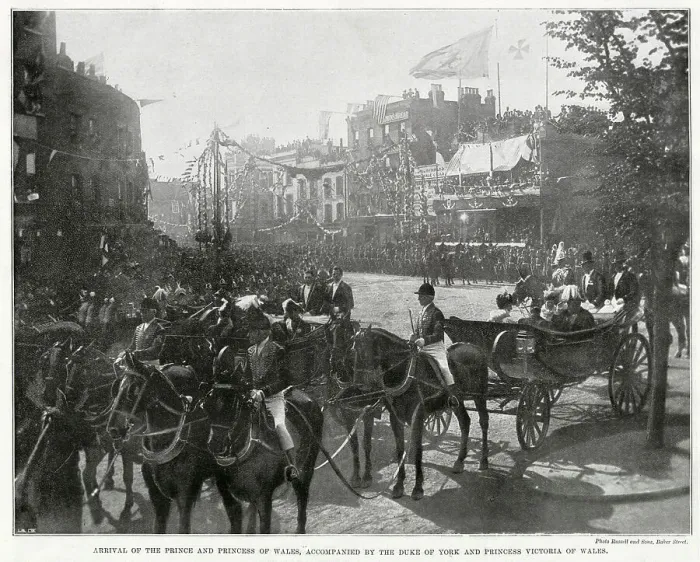 Framed Print : THE BLACKWALL TUNNEL. The opening ceremony, showing the arrival of the Prince and Princess of Wales. Date: 22nd May 1897 Framed Print : THE BLACKWALL TUNNEL. The opening ceremony, showing the arrival of the Prince and Princess of Wales. Date: 22nd May 1897