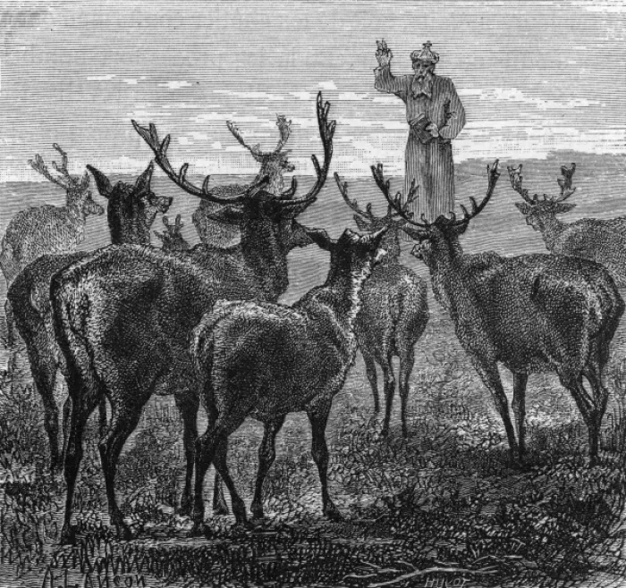 Framed Print : Blaise Blesses Deer Framed Print : Blaise Blesses Deer