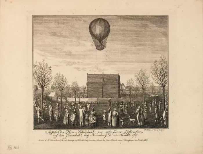 Framed Print : Blanchard balloon ascent, Nuremberg, Germany Framed Print : Blanchard balloon ascent, Nuremberg, Germany