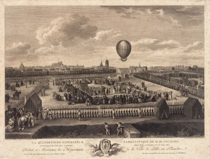 Framed Print : Blanchard and Lepinard balloon ascent Framed Print : Blanchard and Lepinard balloon ascent