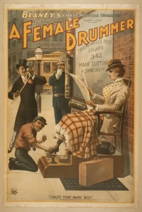 Framed Print : Blaneys latest musical comedy, A female drummer Framed Print : Blaneys latest musical comedy, A female drummer