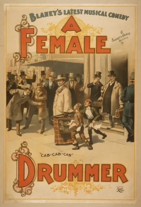 Framed Print : Blaneys latest musical comedy, A female drummer Framed Print : Blaneys latest musical comedy, A female drummer