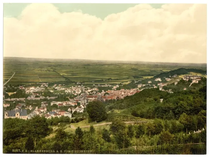 Framed Print : Blankenburg, from the Ziegenkopf, Hartz Mountains, Germany