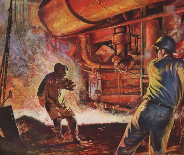 Framed Print : Blast Furnace Breakdown Date: 1948 Framed Print : Blast Furnace Breakdown Date: 1948