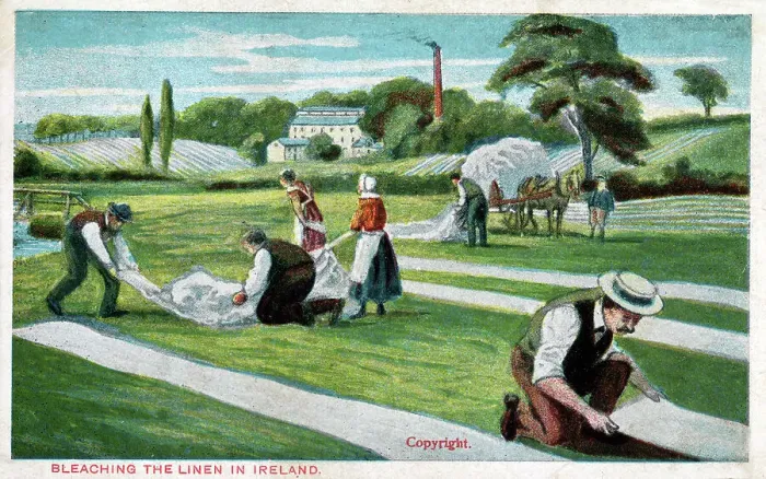 Framed Print : Bleaching Linen - Republic of Ireland Framed Print : Bleaching Linen - Republic of Ireland