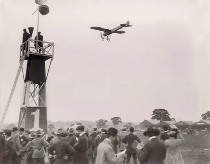 Framed Print : A Bleriot at the first marker, Aerial derby, Hendon Framed Print : A Bleriot at the first marker, Aerial derby, Hendon