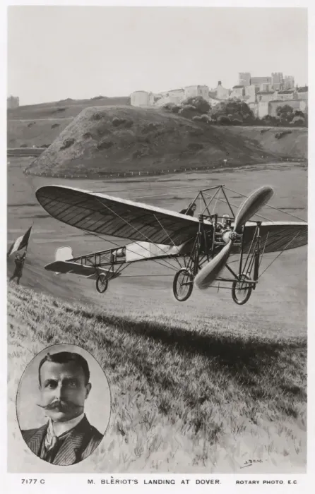 Framed Print : Bleriots landing at Dover after his cross-channel flight Framed Print : Bleriots landing at Dover after his cross-channel flight