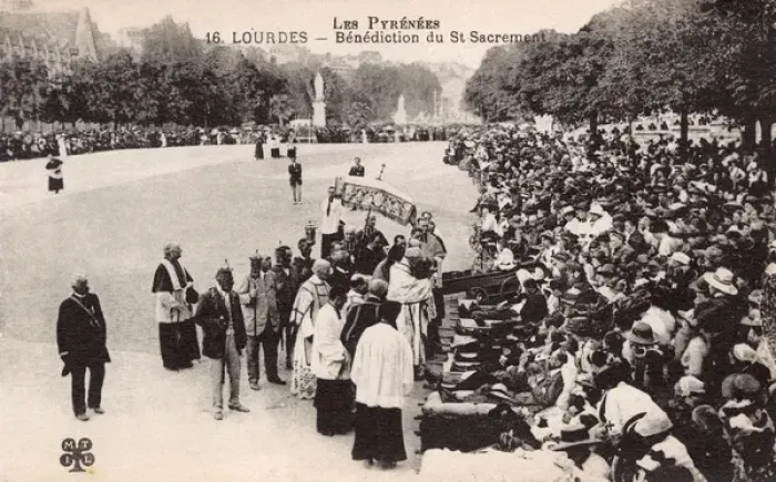 Framed Print : Blessing the Sick at Lourdes, France Framed Print : Blessing the Sick at Lourdes, France