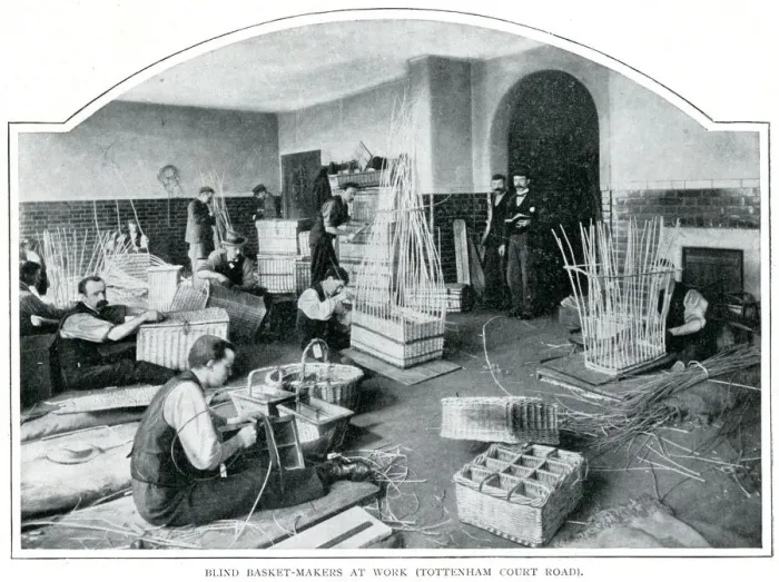 Framed Print : Blind Basket-Makers in London 1900 Framed Print : Blind Basket-Makers in London 1900