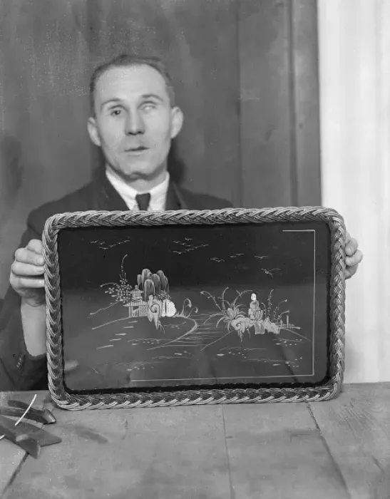 Framed Print : Blind Craftsman 1930S Framed Print : Blind Craftsman 1930S