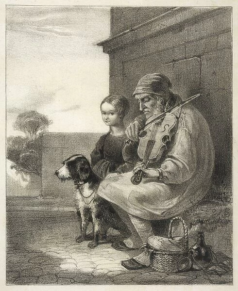 Blind Fiddler and Dog
