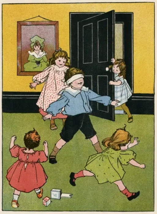 Framed Print : Blind Mans Buff 1905 Framed Print : Blind Mans Buff 1905