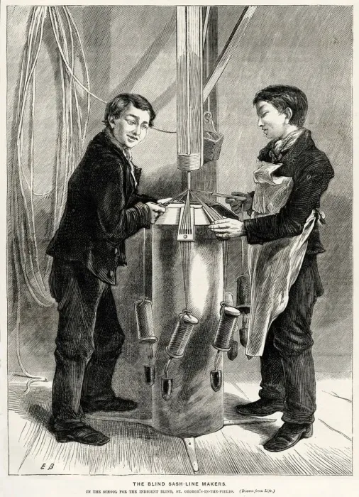 Framed Print : BLIND SASH MAKERS 1870 Framed Print : BLIND SASH MAKERS 1870