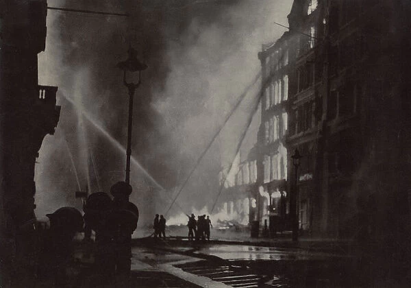 Blitz in London -- AFS firefighters in action, WW2