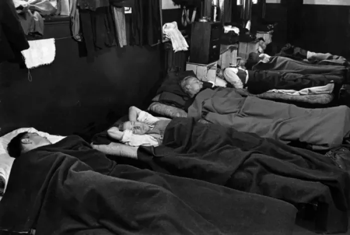Framed Print : Blitz in London -- irefighters sleeping during the day, WW2 Framed Print : Blitz in London -- irefighters sleeping during the day, WW2