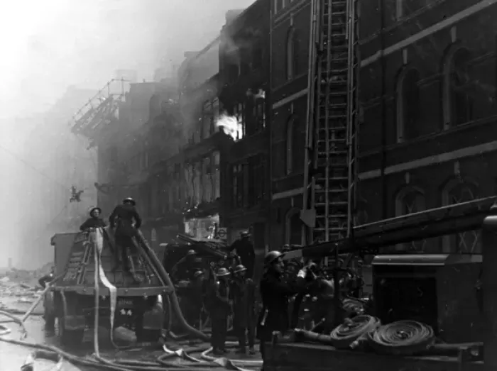 Framed Print : Blitz in London -- Shoe Lane, WW2 Framed Print : Blitz in London -- Shoe Lane, WW2