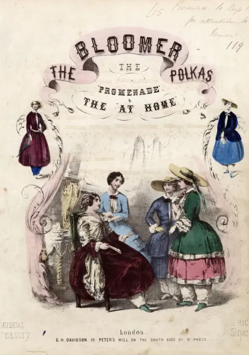 Framed Print : The Bloomer Polka, The Promenade and The At Home
