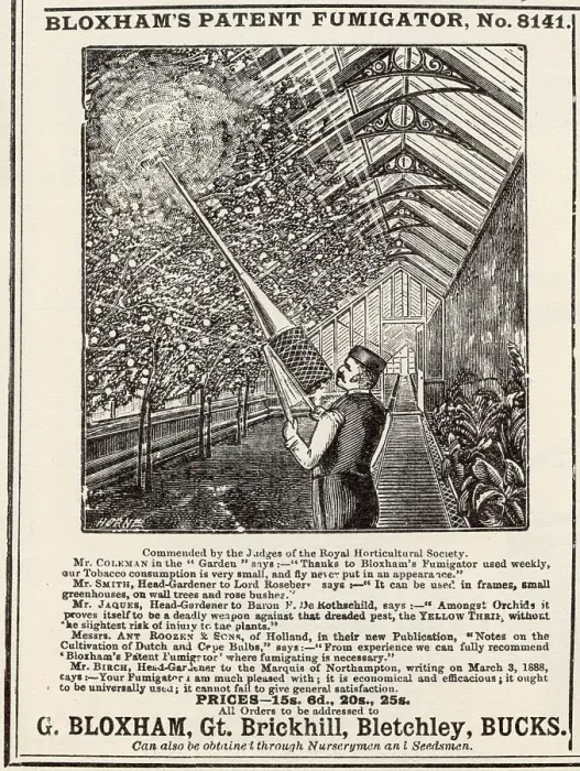 Framed Print : Bloxham's Patent Horticultural and Garden Plant Fumigator Framed Print : Bloxham's Patent Horticultural and Garden Plant Fumigator