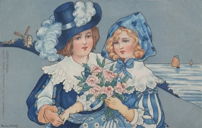 Framed Print : The Blue Couple by the Sea Framed Print : The Blue Couple by the Sea