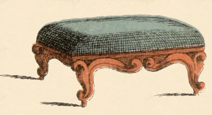 Framed Print : Blue Footstool Date: 1880 Framed Print : Blue Footstool Date: 1880