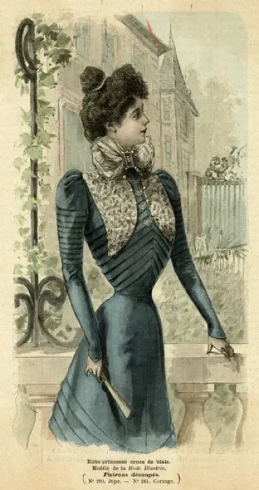 Framed Print : Blue & Lace Dress 1899 Framed Print : Blue & Lace Dress 1899