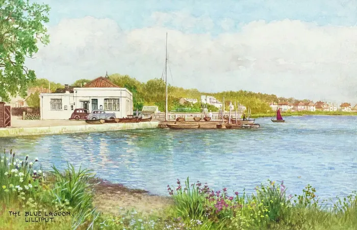 Framed Print : Blue Lagoon, Lilliput, near Sandbanks, Dorset Framed Print : Blue Lagoon, Lilliput, near Sandbanks, Dorset