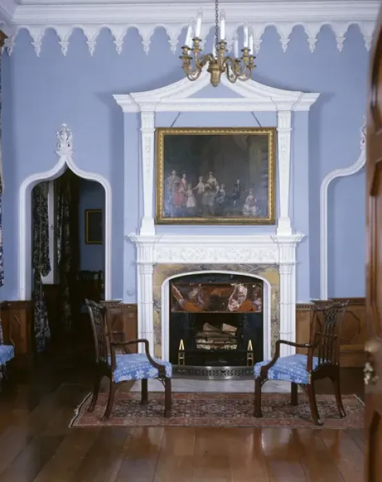 Framed Print : Blue Room, home of Lord St Levan, St Michaels Mount Framed Print : Blue Room, home of Lord St Levan, St Michaels Mount