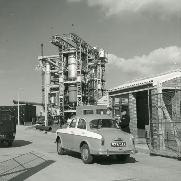 Framed Print : Blue Streak test rig installation at Hatfield, c1958