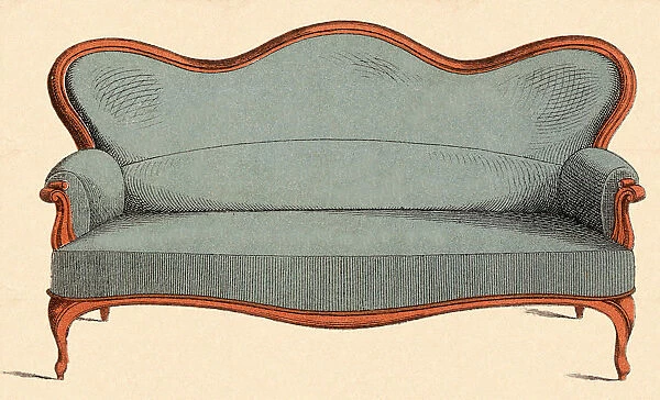 Blue Upholstered Couch Date: 1880
