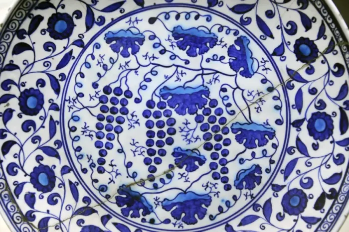 Framed Print : Blue and white plate with turquoise, 1530-1545. Iznik Framed Print : Blue and white plate with turquoise, 1530-1545. Iznik