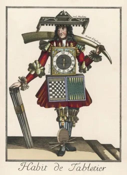 Framed Print : Board Game Seller 18C Framed Print : Board Game Seller 18C