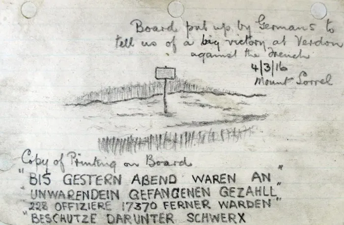 Framed Print : Board put up by Germans reporting big victory at Verdun Framed Print : Board put up by Germans reporting big victory at Verdun