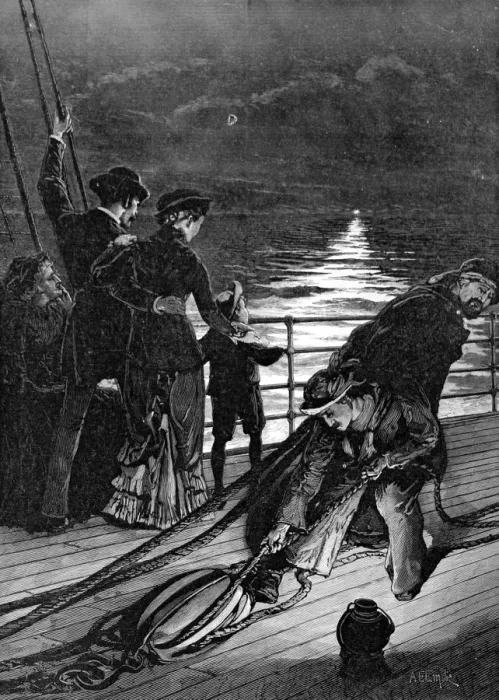 Framed Print : On board a Passenger Liner leaving Britain, 1886 Framed Print : On board a Passenger Liner leaving Britain, 1886