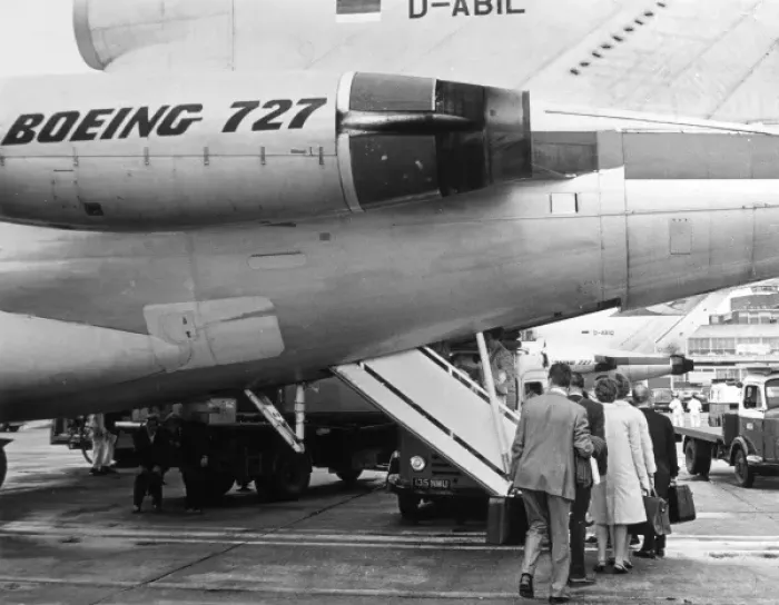Framed Print : Boarding a Boeing 747 Framed Print : Boarding a Boeing 747
