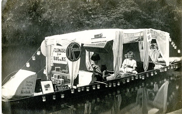 Boat advertising Kodak products