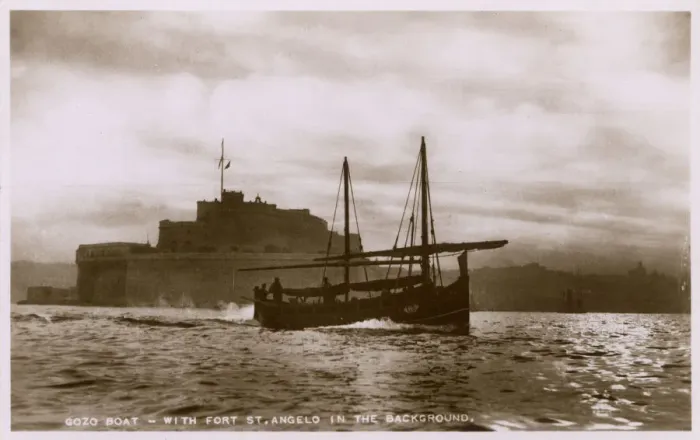 Framed Print : The Boat to Gozo with Fort St. Angelo in background Framed Print : The Boat to Gozo with Fort St. Angelo in background