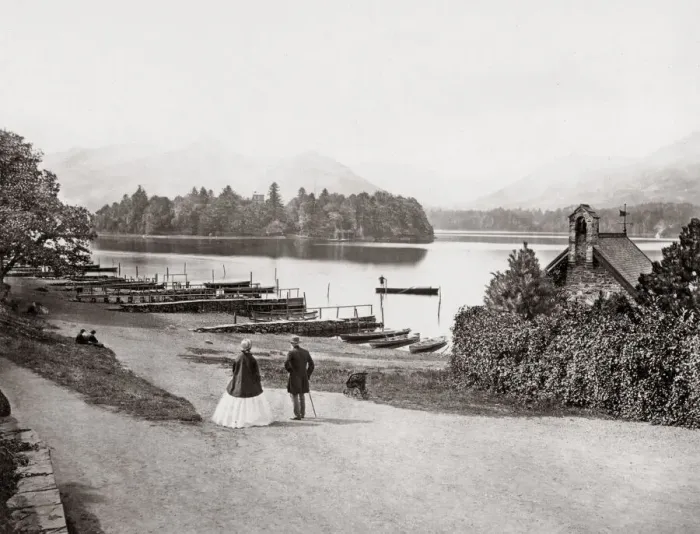 Framed Print : Boat house, Derwent Water, Keswick, Cumbria, c. 1870 s Framed Print : Boat house, Derwent Water, Keswick, Cumbria, c. 1870 s