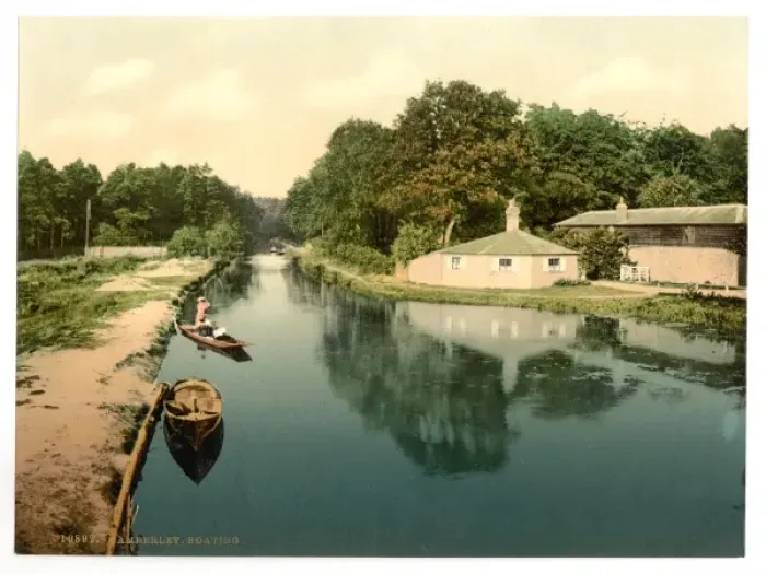 Framed Print : Boating at Camberley, England Framed Print : Boating at Camberley, England