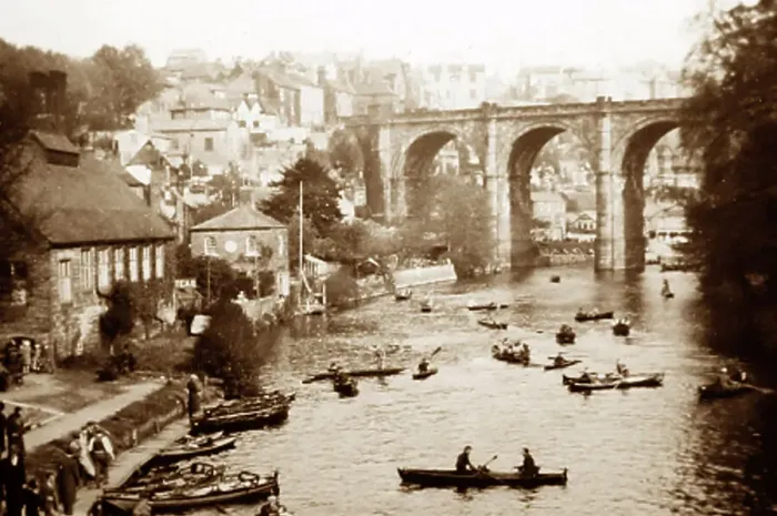 Framed Print : Boating at Knaresborough, early 1900s Framed Print : Boating at Knaresborough, early 1900s