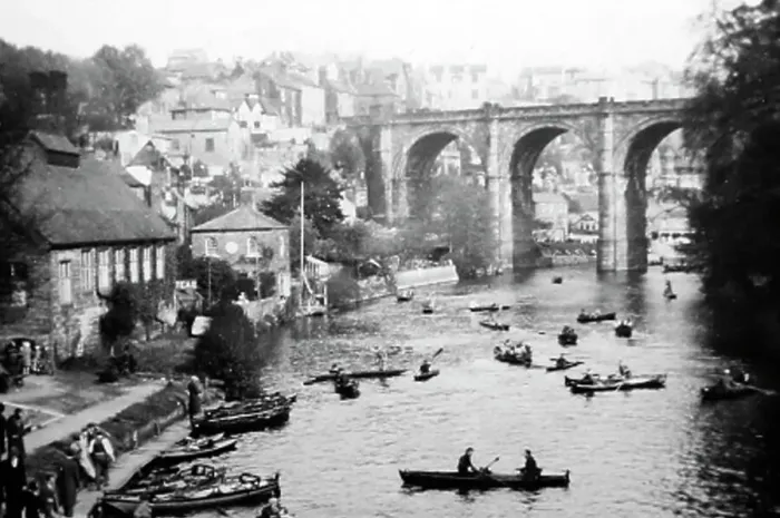 Framed Print : Boating at Knaresborough, early 1900s Framed Print : Boating at Knaresborough, early 1900s